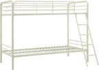DHP Twin-Over-Futon Convertible Couch and Bed with Metal Frame, Ladder and Guardrails - Black - Grand Goldman