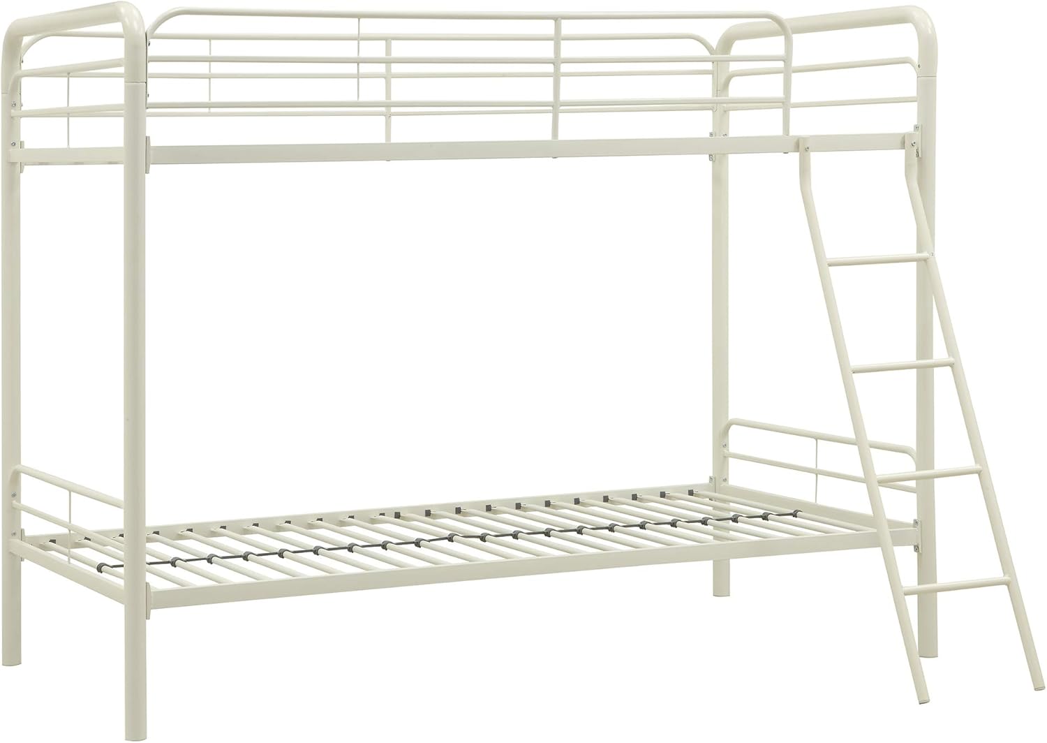 DHP Twin-Over-Futon Convertible Couch and Bed with Metal Frame, Ladder and Guardrails - Black - Grand Goldman