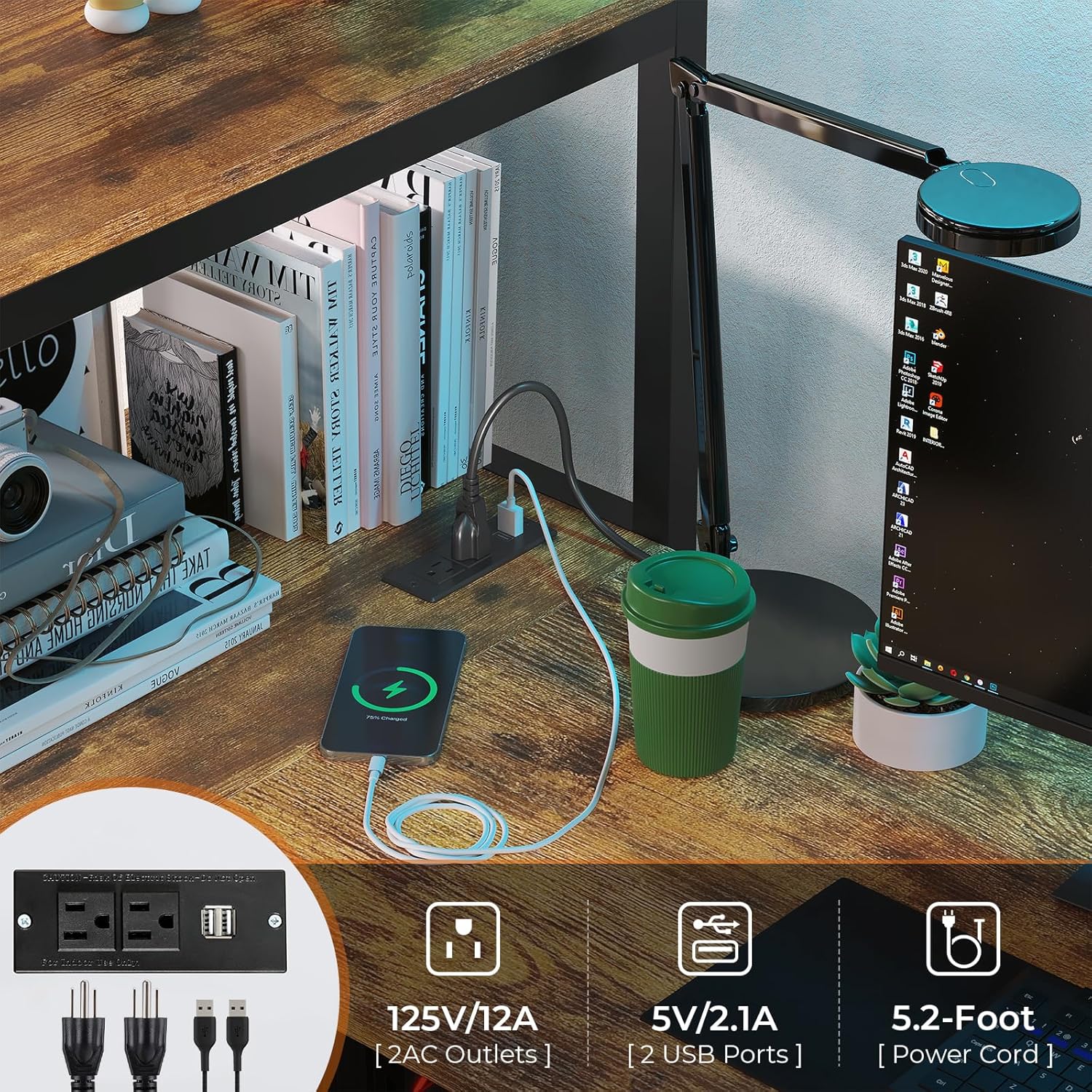 DICTAC Twin Metal Loft Bed with L-Shaped Desk, LED Lights,Charging Station LED Loft Bed Frame Twin Size with 3 Storage Shelves and 3 Fabric Drawers, Safety Guard & Ladder, No Box Spring Needed, Black - Grand Goldman