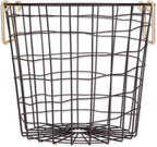 DII Metal Wire Mesh Stackable Utility Storage Bin, Small Round, 12x12x10", Black - Grand Goldman