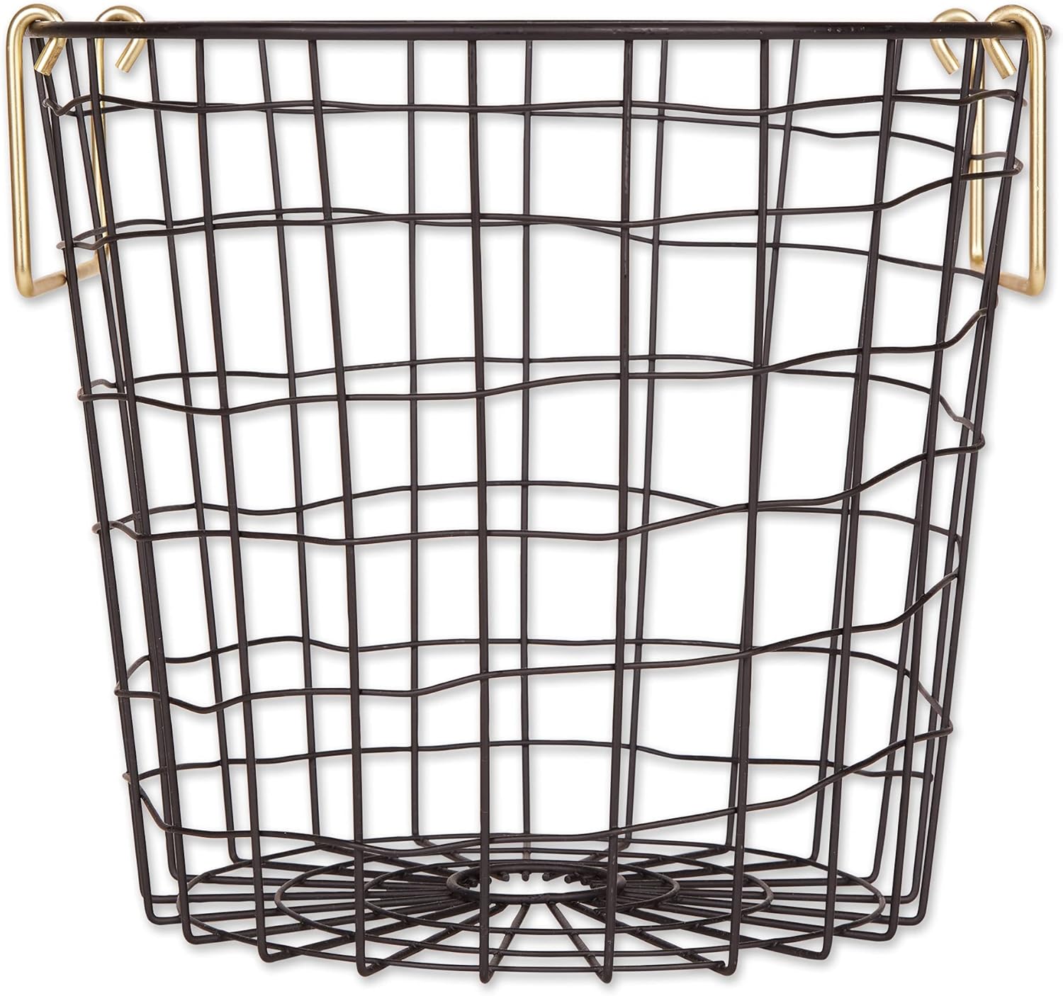 DII Metal Wire Mesh Stackable Utility Storage Bin, Small Round, 12x12x10", Black - Grand Goldman