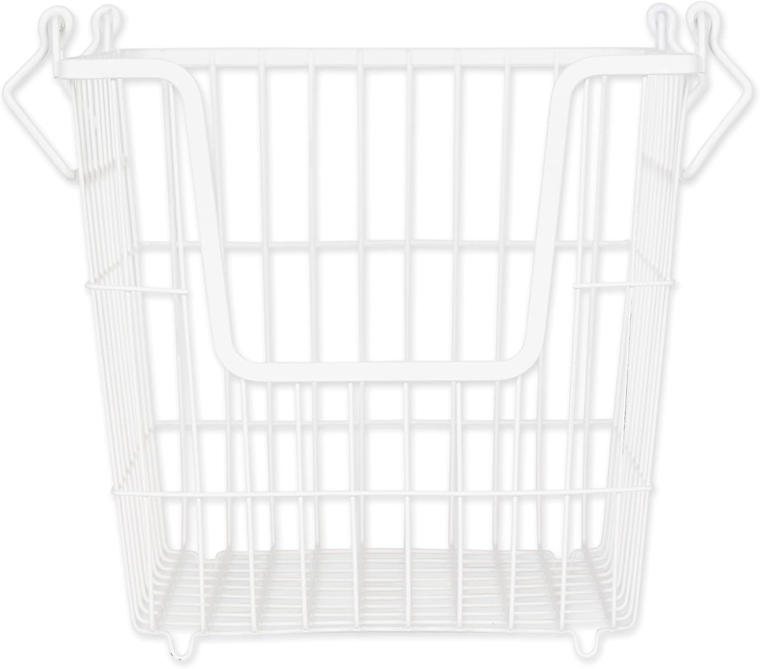 DII Metal Wire Mesh Stackable Utility Storage Bin, Small Round, 12x12x10", Black - Grand Goldman