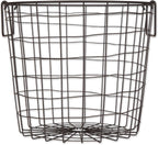 DII Metal Wire Mesh Stackable Utility Storage Bin, Small Round, 12x12x10", Black - Grand Goldman
