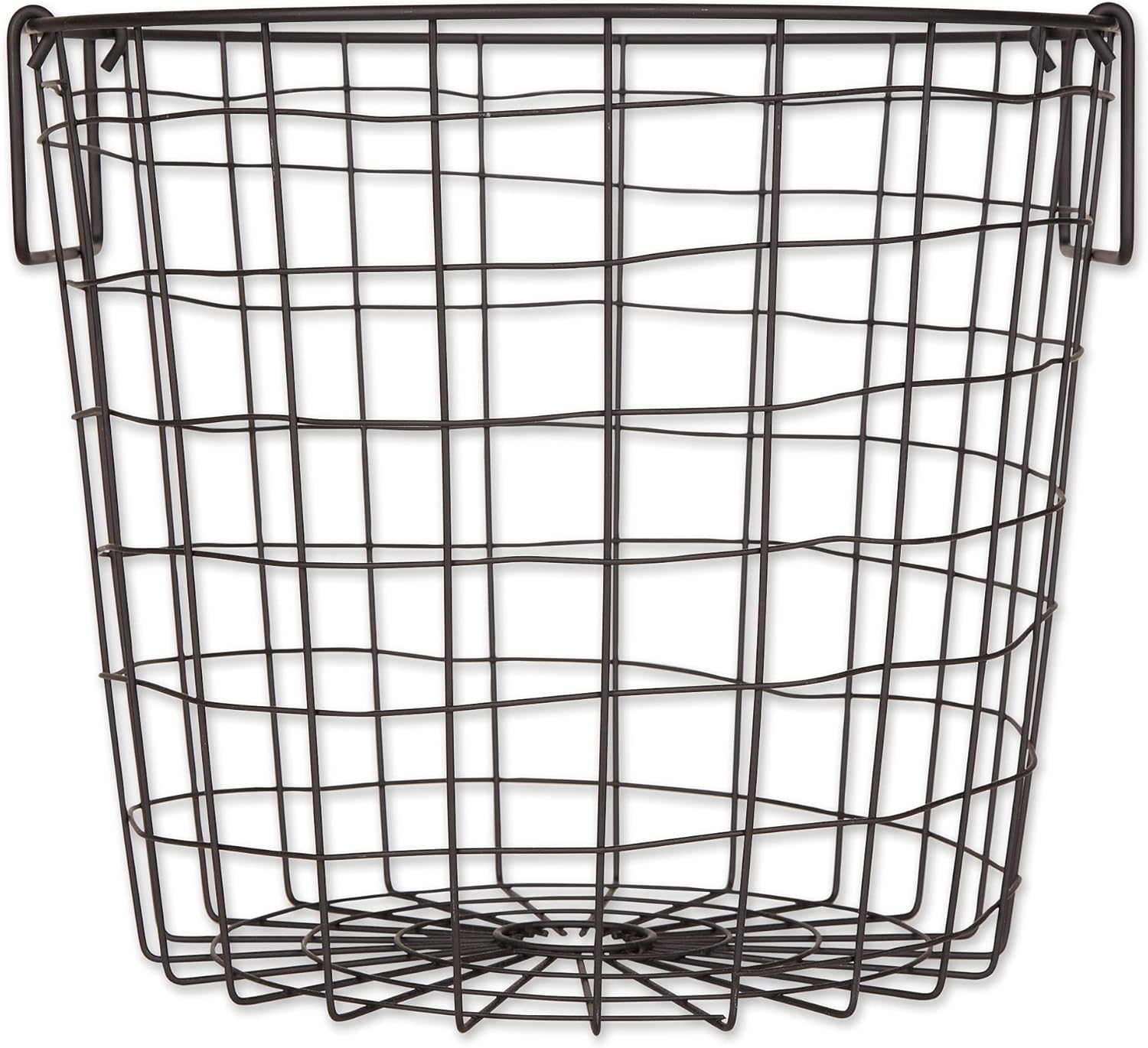 DII Metal Wire Mesh Stackable Utility Storage Bin, Small Round, 12x12x10", Black - Grand Goldman