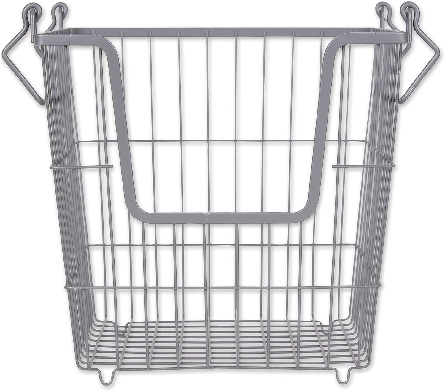 DII Metal Wire Mesh Stackable Utility Storage Bin, Small Round, 12x12x10", Black - Grand Goldman