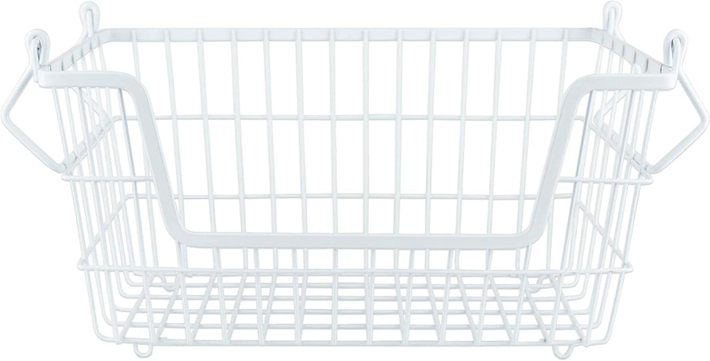 DII Metal Wire Mesh Stackable Utility Storage Bin, Small Round, 12x12x10", Black - Grand Goldman