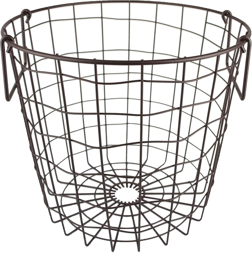 DII Metal Wire Mesh Stackable Utility Storage Bin, Small Round, 12x12x10", Black - Grand Goldman