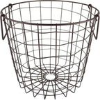 DII Metal Wire Mesh Stackable Utility Storage Bin, Small Round, 12x12x10", Black - Grand Goldman