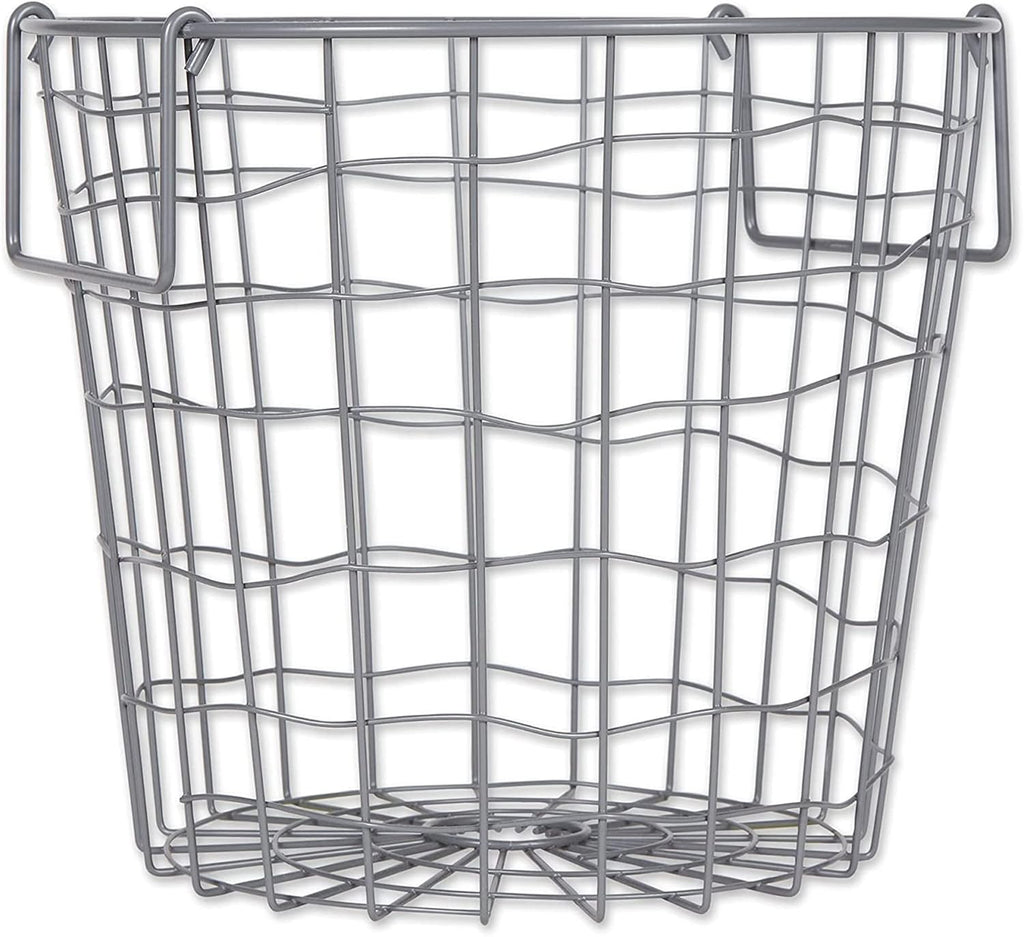 DII Metal Wire Mesh Stackable Utility Storage Bin, Small Round, 12x12x10", Black - Grand Goldman