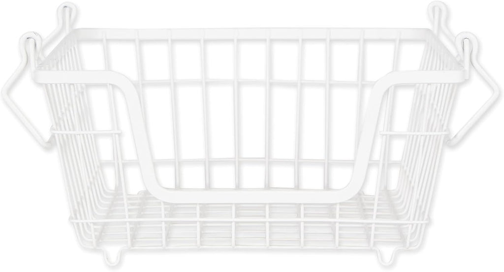 DII Metal Wire Mesh Stackable Utility Storage Bin, Small Round, 12x12x10", Black - Grand Goldman