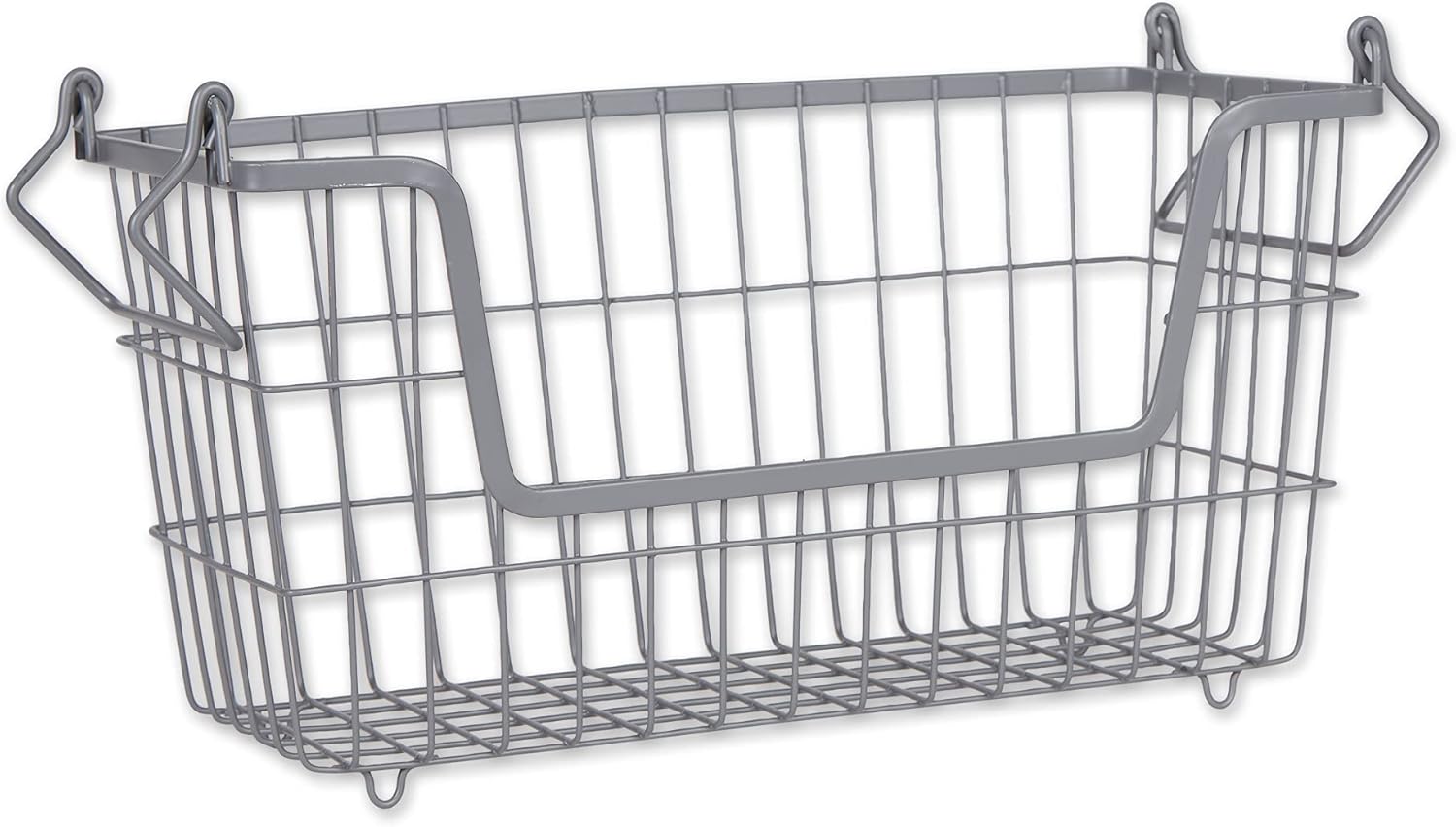 DII Metal Wire Mesh Stackable Utility Storage Bin, Small Round, 12x12x10", Black - Grand Goldman