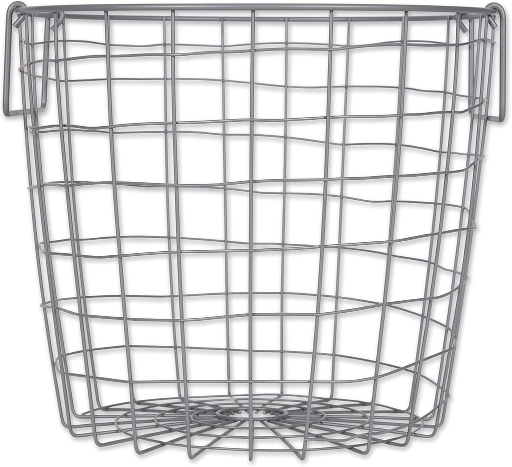 DII Metal Wire Mesh Stackable Utility Storage Bin, Small Round, 12x12x10", Black - Grand Goldman
