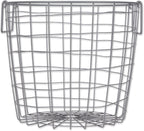 DII Metal Wire Mesh Stackable Utility Storage Bin, Small Round, 12x12x10", Black - Grand Goldman