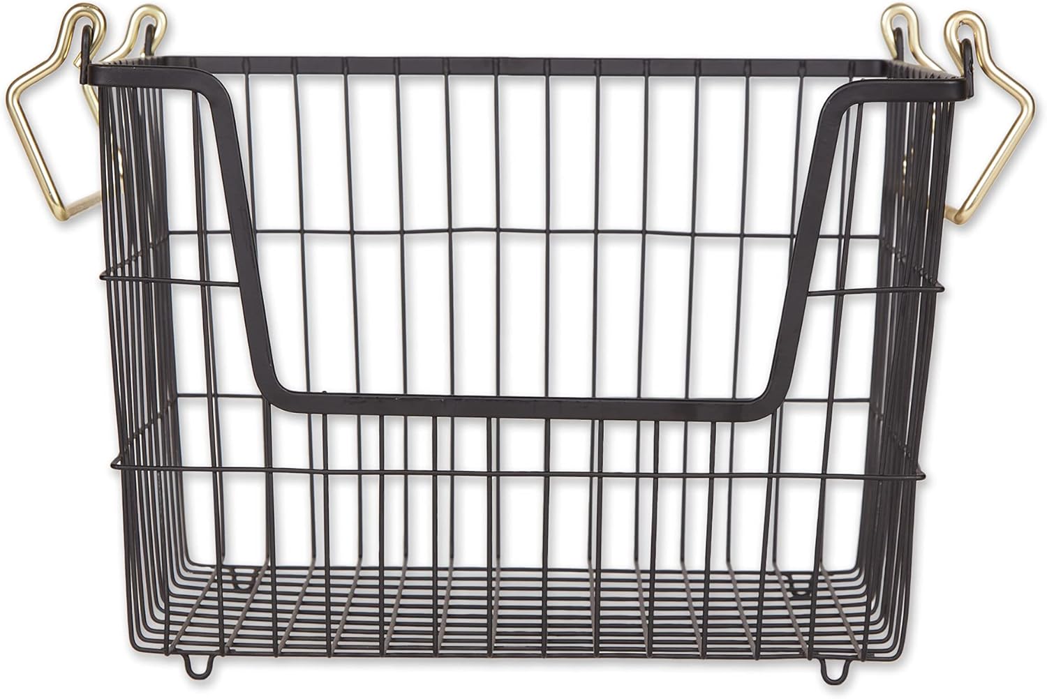 DII Metal Wire Mesh Stackable Utility Storage Bin, Small Round, 12x12x10", Black - Grand Goldman