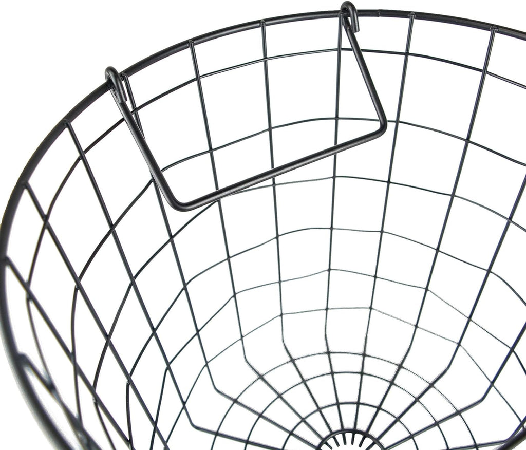 DII Metal Wire Mesh Stackable Utility Storage Bin, Small Round, 12x12x10", Black - Grand Goldman