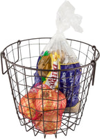 DII Metal Wire Mesh Stackable Utility Storage Bin, Small Round, 12x12x10", Black - Grand Goldman