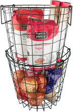 DII Metal Wire Mesh Stackable Utility Storage Bin, Small Round, 12x12x10", Black - Grand Goldman