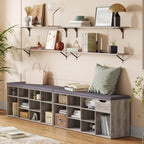 DINZI LVJ Shoe Bench, Entryway Storage Bench with Drawer and 11 Cubbies, Cubby Shoe Rack with Adjustable Shelves, Shoe Organizer Cabinet for Living Room, Bedroom, Mudroom, Closet and Garage, Greige - Grand Goldman