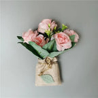 DIY Artificial Flower with Linen Bag Fake Flowers with Magnet Fridge Magnetic Stickers  Simulation Flower Home Decor - Grand Goldman