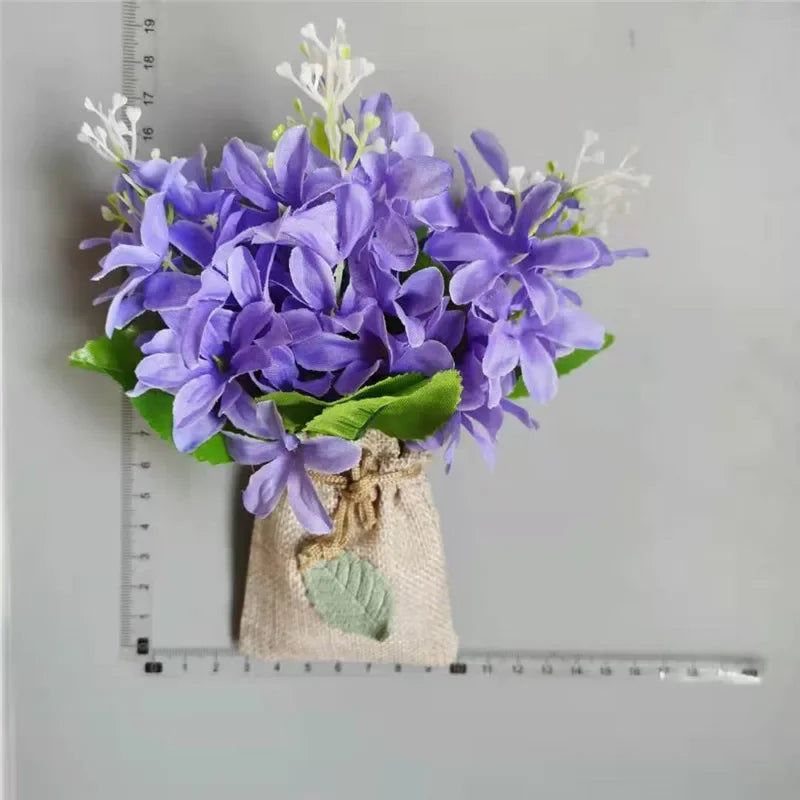 DIY Artificial Flower with Linen Bag Fake Flowers with Magnet Fridge Magnetic Stickers  Simulation Flower Home Decor - Grand Goldman