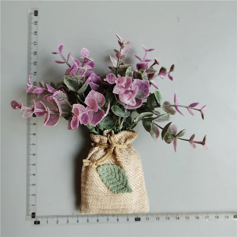 DIY Artificial Flower with Linen Bag Fake Flowers with Magnet Fridge Magnetic Stickers  Simulation Flower Home Decor - Grand Goldman
