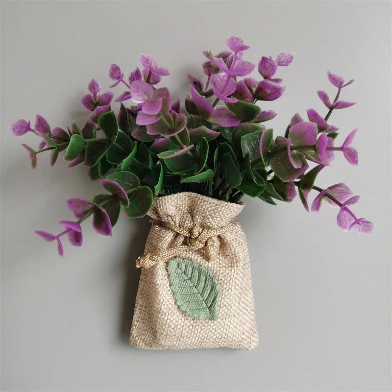DIY Artificial Flower with Linen Bag Fake Flowers with Magnet Fridge Magnetic Stickers  Simulation Flower Home Decor - Grand Goldman