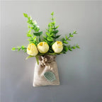DIY Artificial Flower with Linen Bag Fake Flowers with Magnet Fridge Magnetic Stickers  Simulation Flower Home Decor - Grand Goldman