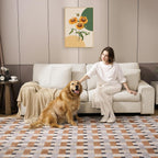 DOPEDIO Modern Living Room Chenille Recliner Sofa Small Sofa,loveseat Sofa,Removable Sofa Cover Space Spring Cushions and Solid Wood Frame, Easy to Install (71.25inch，Beige) - Grand Goldman