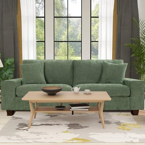 DOPEDIO Modern Living Room Chenille Recliner Sofa Small Sofa,loveseat Sofa,Removable Sofa Cover Space Spring Cushions and Solid Wood Frame, Easy to Install (71.25inch，Beige) - Grand Goldman