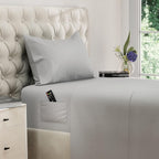 DREAMCARE King Size Sheets Set – 4 pcs Cooling Sheets – up to 21” Deep Pocket King Sheet Set – Hotel Luxury Sheets & Pillowcases – Superior Softness 100% Fine Microfiber with Side Pocket – Gray - Grand Goldman