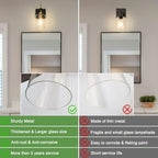 DSMJFU Black and Gold Wall Sconces Set of Two, Bathroom Sconce Wall Lighting Set of 2,Modern Glass Bathroom Wall Light, Wall Mounted Light for Bedroom Living Room Hallway - Grand Goldman