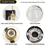 DSMJFU Black and Gold Wall Sconces Set of Two, Bathroom Sconce Wall Lighting Set of 2,Modern Glass Bathroom Wall Light, Wall Mounted Light for Bedroom Living Room Hallway - Grand Goldman