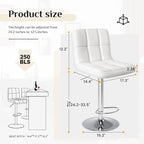 DUMOS Bar Stools Set of 4, 24 inch Counter Height Bar Stools, Upholstered Modern Kitchen Barstools with Metal Base, PU Leather Saddle Stools for Kitchen Island, White - Grand Goldman