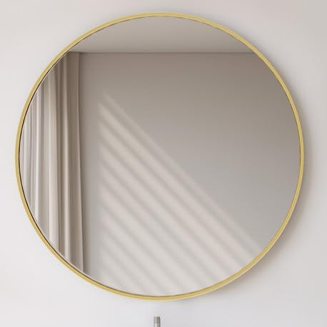 DUMOS Black Metal Framed Vanity Rounded Rectangle Bathroom Mirrors for Over Sink Wall, 30x22 Inch Matte Large Mirror, Modern Decorative for Restroom, Farmhouse, Horizontally or Vertically Hanging - Grand Goldman