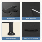 DUMOS Dresser for Bedroom, Storage Drawers, Fabric Storage Tower with 9 Drawers, Chest of Drawers with Fabric Bins, Sturdy Metal Frame, Wood Tabletop for Kids Room, Closet, Entryway, Nursery - Grand Goldman