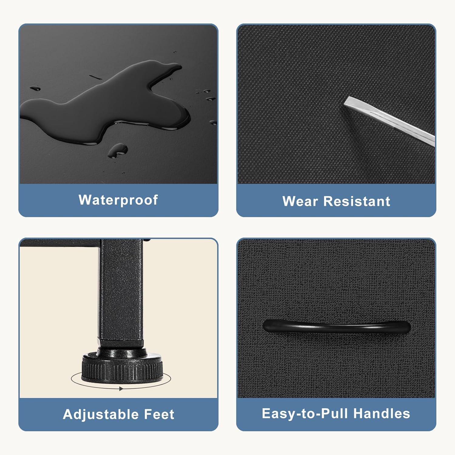 DUMOS Dresser for Bedroom, Storage Drawers, Fabric Storage Tower with 9 Drawers, Chest of Drawers with Fabric Bins, Sturdy Metal Frame, Wood Tabletop for Kids Room, Closet, Entryway, Nursery - Grand Goldman