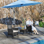 DUMOS Patio Furniture Set 4 Pieces, Outdoor Wicker Furniture with Coffee Table, Modern Rattan Patio Chairs Conversation Sets with Sofa for Garden, Terrace, Porch, Balconies, Lawns (Black and Beige) - Grand Goldman