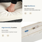 DUMOS Patio Furniture Set 4 Pieces, Outdoor Wicker Furniture with Coffee Table, Modern Rattan Patio Chairs Conversation Sets with Sofa for Garden, Terrace, Porch, Balconies, Lawns (Black and Beige) - Grand Goldman