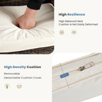 DUMOS Patio Furniture Set 4 Pieces, Outdoor Wicker Furniture with Coffee Table, Modern Rattan Patio Chairs Conversation Sets with Sofa for Garden, Terrace, Porch, Balconies, Lawns (Black and Beige) - Grand Goldman