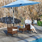 DUMOS Patio Furniture Set 4 Pieces, Outdoor Wicker Furniture with Coffee Table, Modern Rattan Patio Chairs Conversation Sets with Sofa for Garden, Terrace, Porch, Balconies, Lawns (Black and Beige) - Grand Goldman