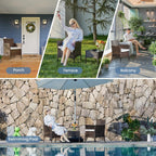 DUMOS Patio Furniture Set 4 Pieces, Outdoor Wicker Furniture with Coffee Table, Modern Rattan Patio Chairs Conversation Sets with Sofa for Garden, Terrace, Porch, Balconies, Lawns (Black and Beige) - Grand Goldman