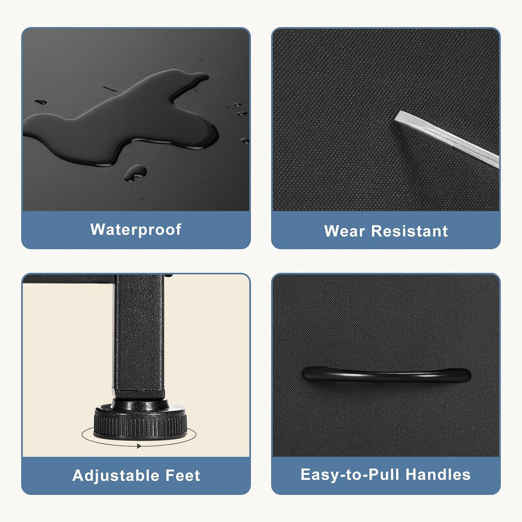 DUMOS TV Stand Dresser for Bedroom Entertainment Center with 5 Fabric Drawers Storage Organizers Units, Media Console Table with Open Shelf up for 45" Television for Living Room, Dorm, Classic Black - Grand Goldman