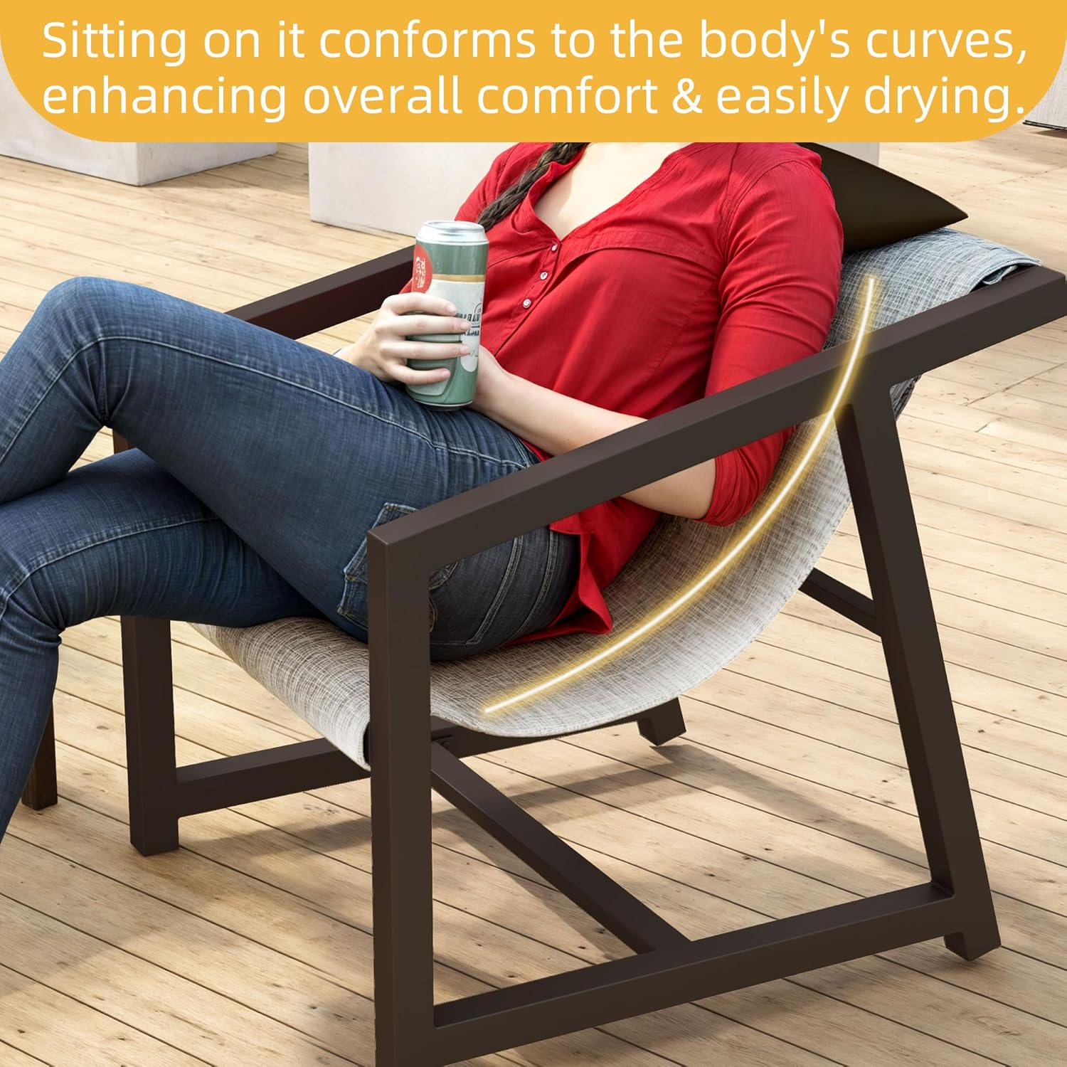 DWVO 3 Pieces Patio Conversation Bistro Set, Textile Patio Furniture Set with Side Table & Headrest Pillows, Outdoor Sectional Sofa for Patio, Balcony, Backyard, Garden, Poolside - Grand Goldman