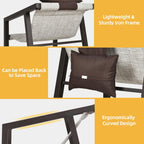 DWVO 3 Pieces Patio Conversation Bistro Set, Textile Patio Furniture Set with Side Table & Headrest Pillows, Outdoor Sectional Sofa for Patio, Balcony, Backyard, Garden, Poolside - Grand Goldman