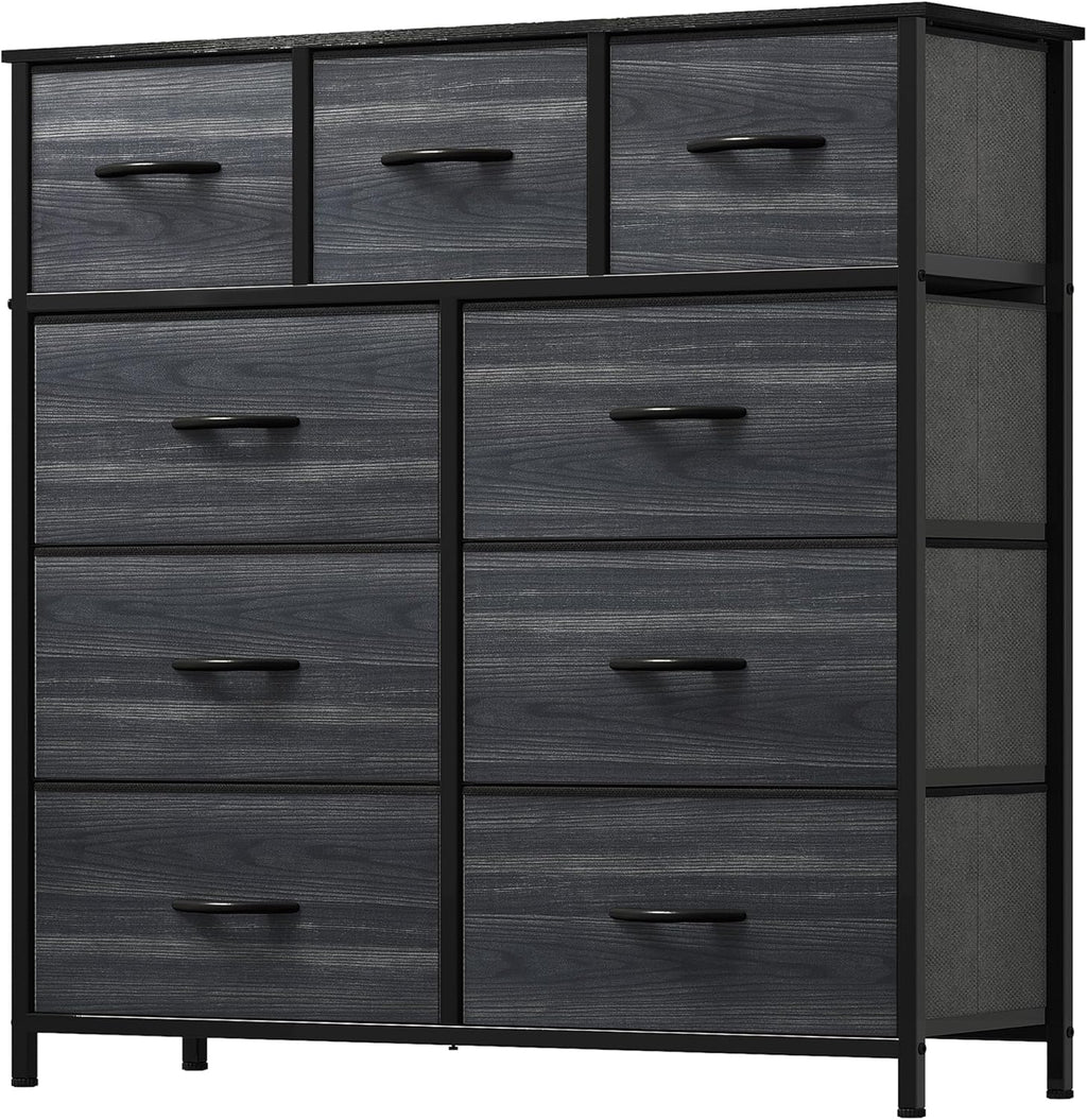 DWVO 5 Dresser for Bedroom, Fabric Dresser with 5 Drawers, Chest of Drawers for Closet, Black Dresser & Chest of Drawers - Grand Goldman