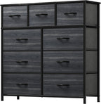 DWVO 5 Dresser for Bedroom, Fabric Dresser with 5 Drawers, Chest of Drawers for Closet, Black Dresser & Chest of Drawers - Grand Goldman