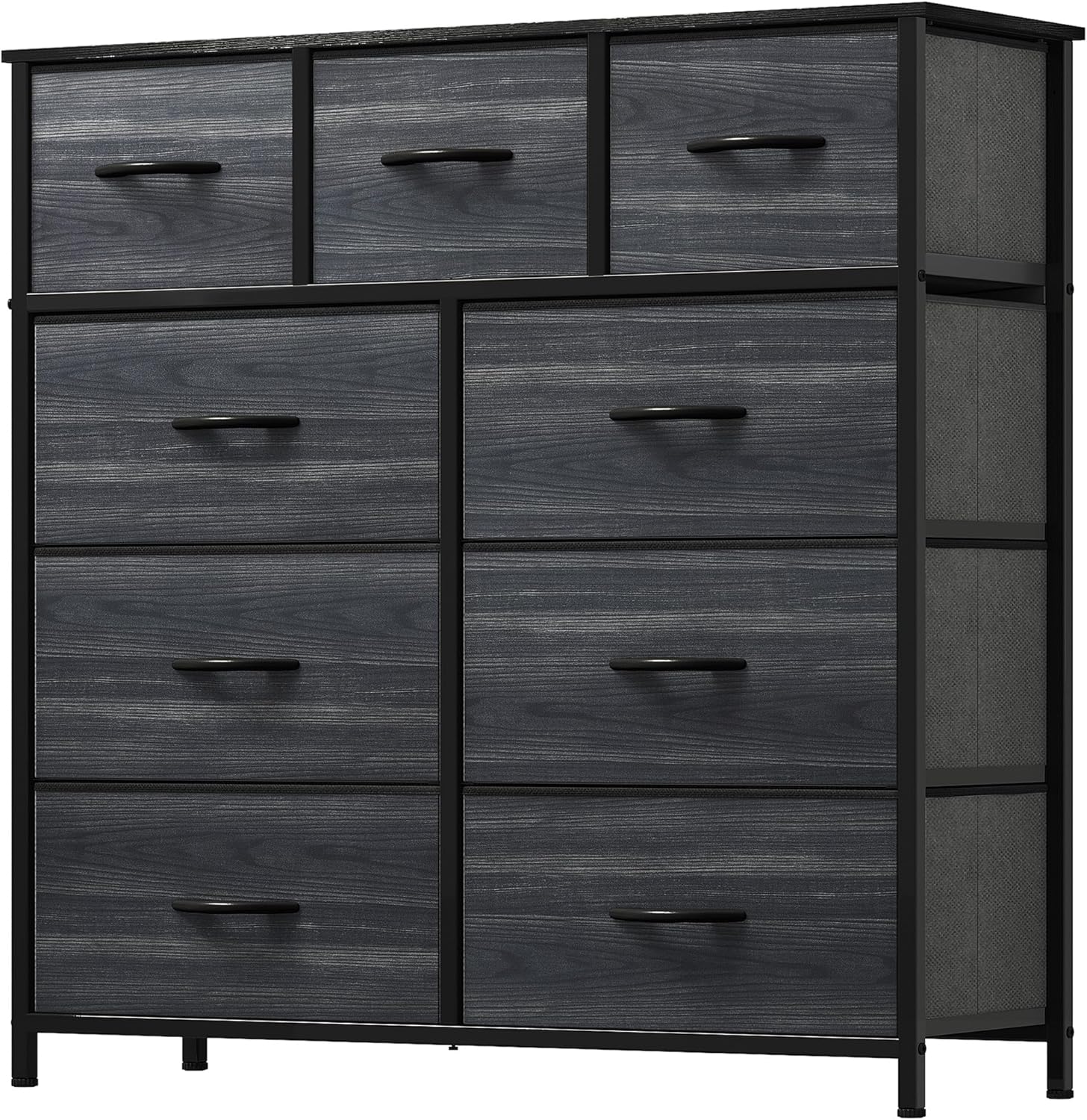 DWVO 5 Dresser for Bedroom, Fabric Dresser with 5 Drawers, Chest of Drawers for Closet, Black Dresser & Chest of Drawers - Grand Goldman