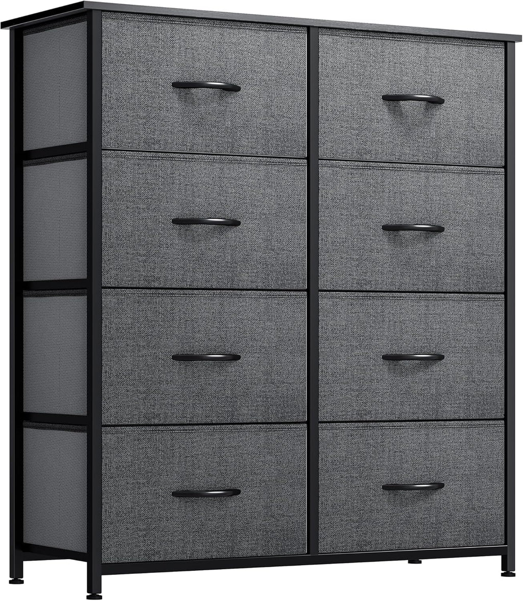 DWVO 5 Dresser for Bedroom, Fabric Dresser with 5 Drawers, Chest of Drawers for Closet, Black Dresser & Chest of Drawers - Grand Goldman