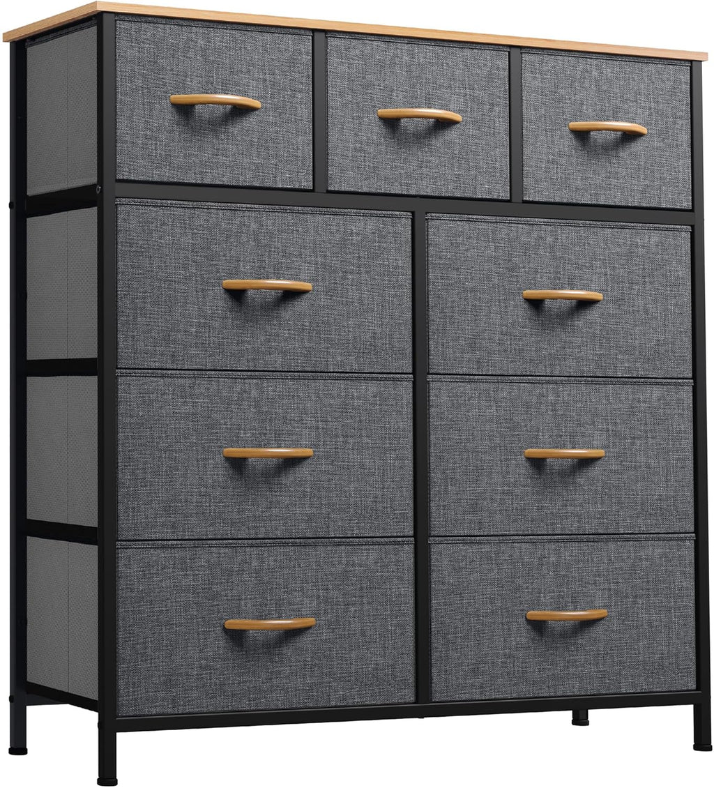 DWVO 5 Dresser for Bedroom, Fabric Dresser with 5 Drawers, Chest of Drawers for Closet, Black Dresser & Chest of Drawers - Grand Goldman