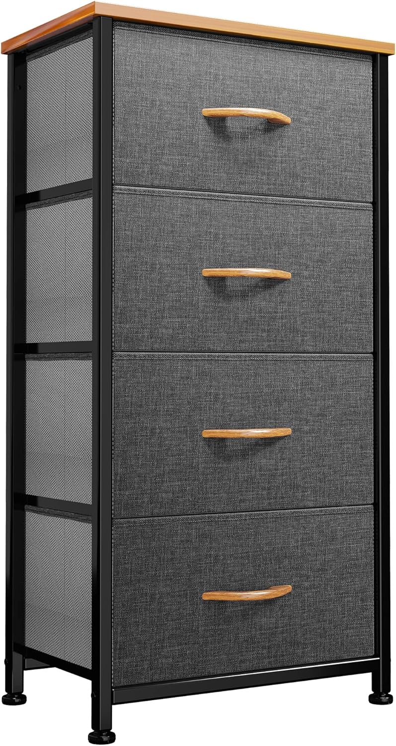 DWVO 5 Dresser for Bedroom, Fabric Dresser with 5 Drawers, Chest of Drawers for Closet, Black Dresser & Chest of Drawers - Grand Goldman
